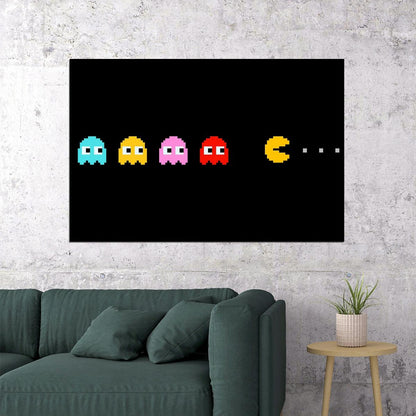 Pac-man Video Game Poster Retro Gamer Art Wall Print