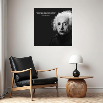 Albert Einstein "Philosophy Listen" Quote Poster Inspirational Wall Art Wisdom Print