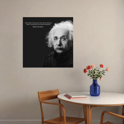 Albert Einstein "Philosophy Listen" Quote Poster Inspirational Wall Art Wisdom Print