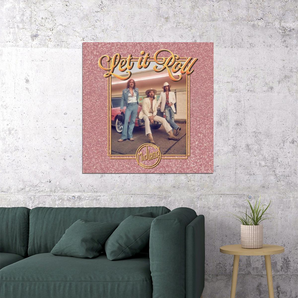 Midland Let It Roll Album Cover Art Music Poster Country Band Wall Print - xonomax
