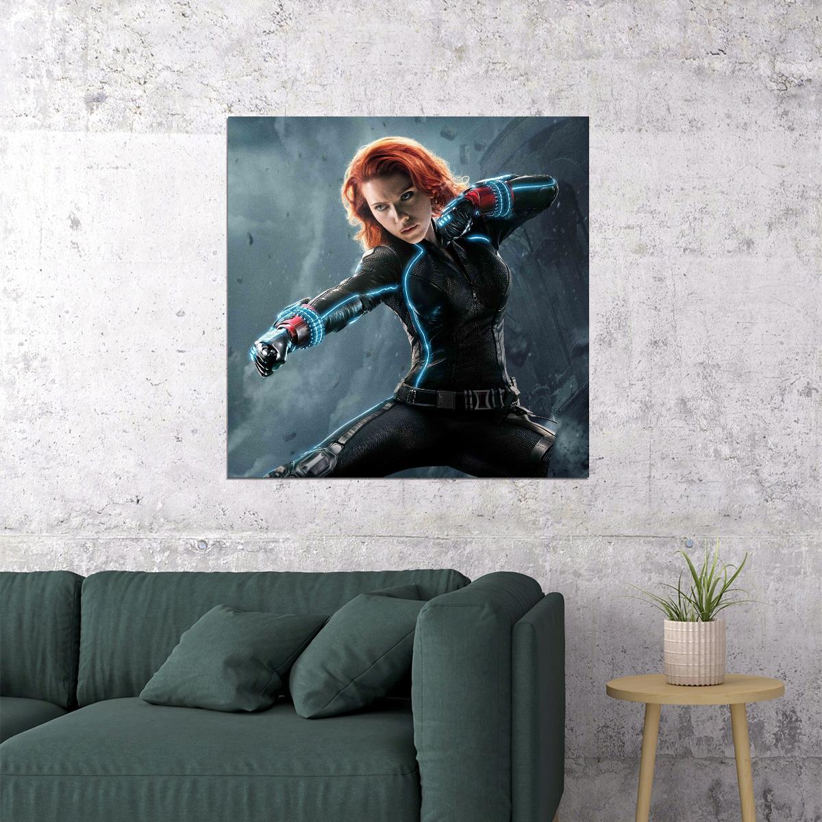 Scarlett Johansson Black Widow Movie Poster Iconic Marvel Superhero Wall Print