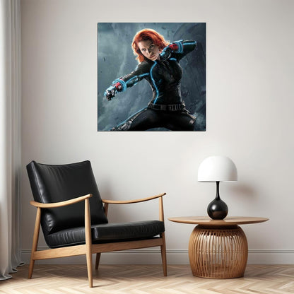 Scarlett Johansson Black Widow Movie Poster Iconic Marvel Superhero Wall Print