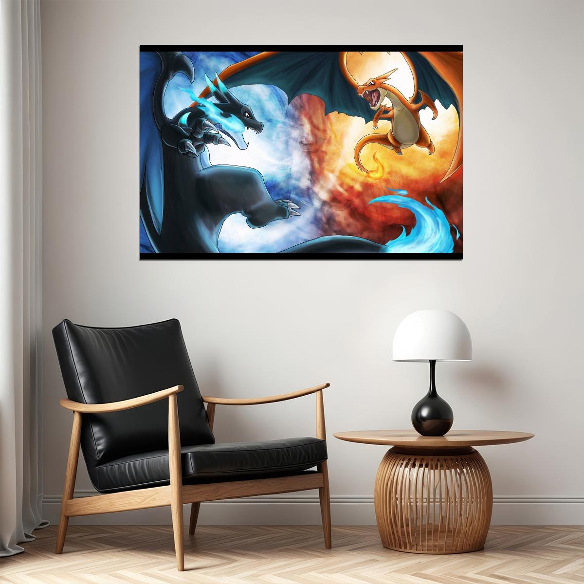 Pokemon Mega Charizard Z Video Game Poster Nintendo Gamer Wall Print