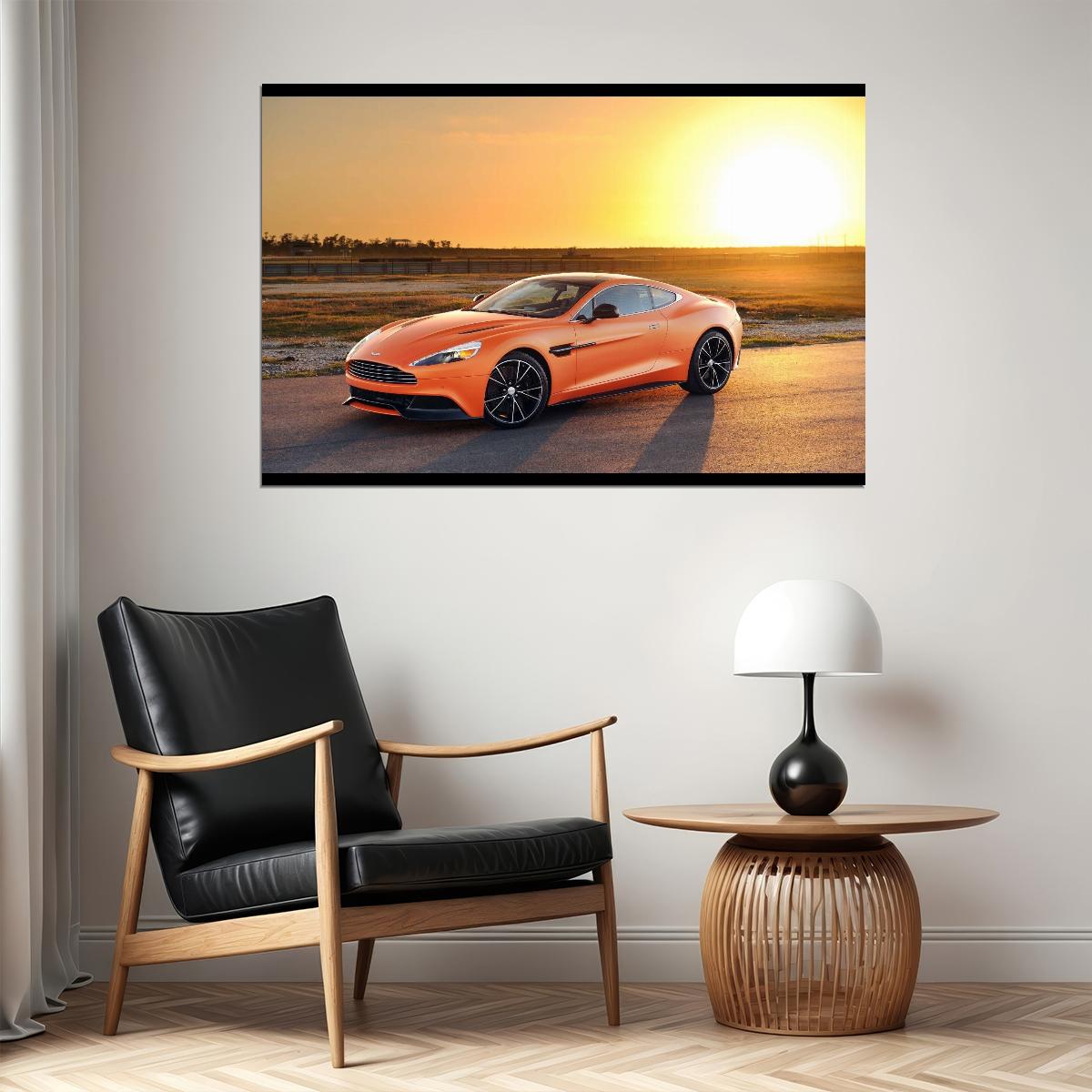 Aston Martin Poster Luxury Sports Car Wall Art Supercar Print - xonomax