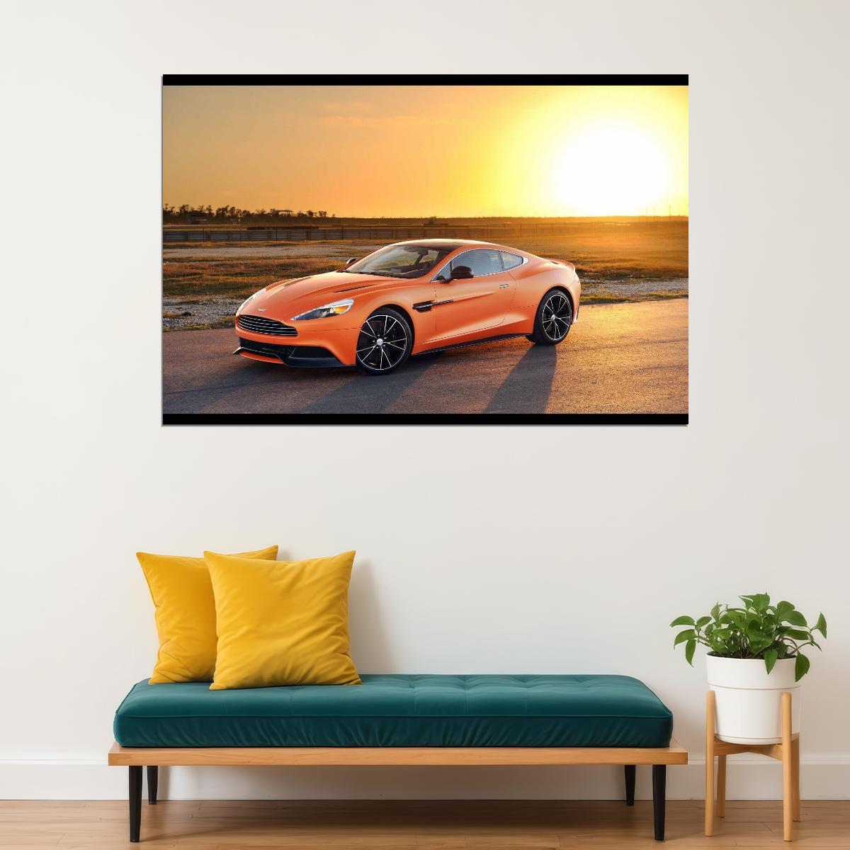Aston Martin Poster Luxury Sports Car Wall Art Supercar Print - xonomax