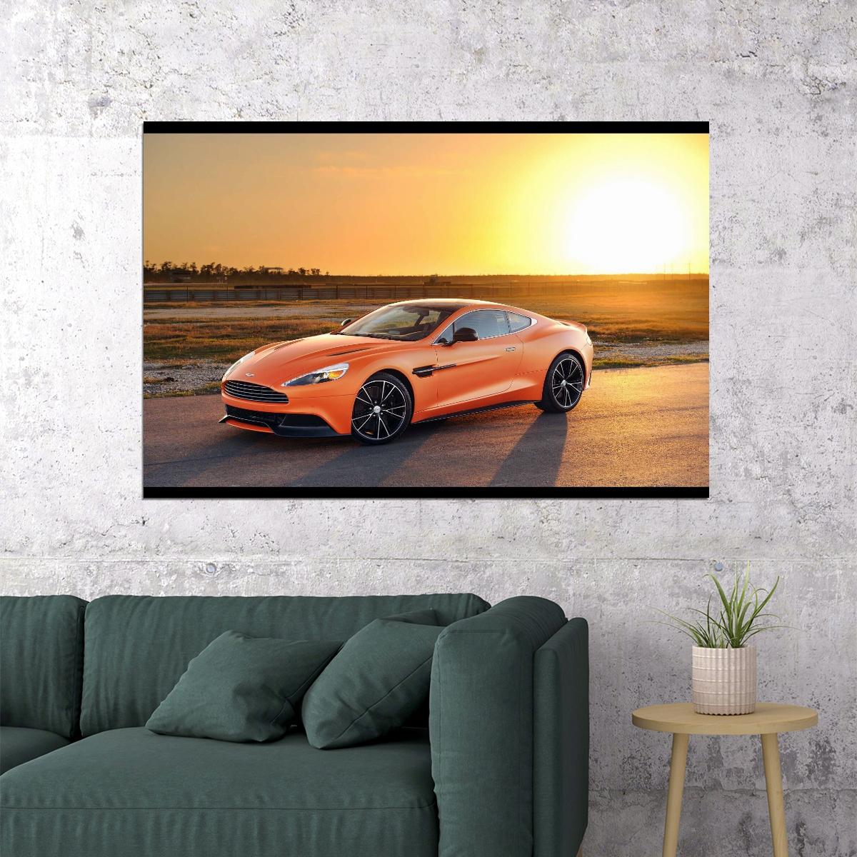 Aston Martin Poster Luxury Sports Car Wall Art Supercar Print - xonomax