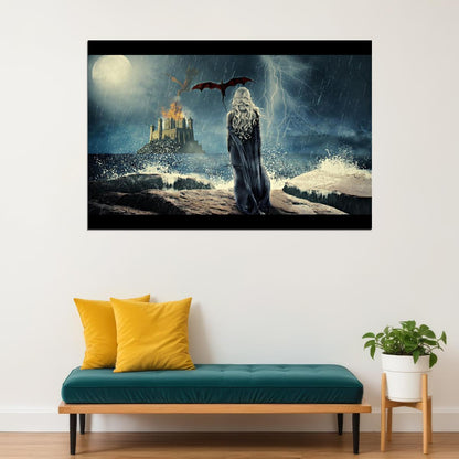 Game Of Thrones Daenerys Tv Series Poster Fantasy Drama Wall Art Hbo Show Print