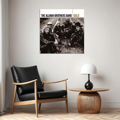 The Allman Brothers Band Gold Album Cover Art Music Poster Iconic Rock Group Print - xonomax