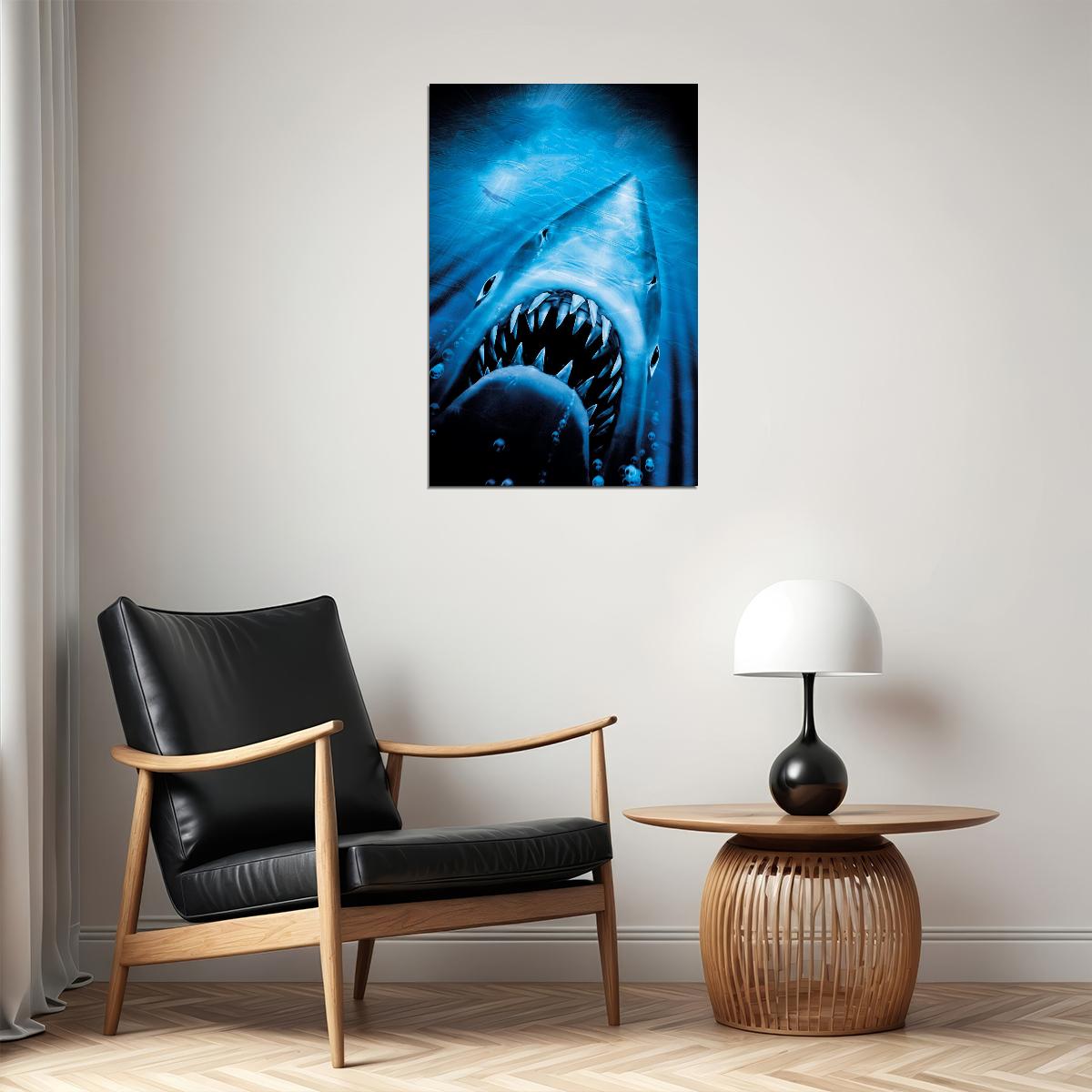 Jaws Shark Movie Poster Classic Horror Film Wall Art