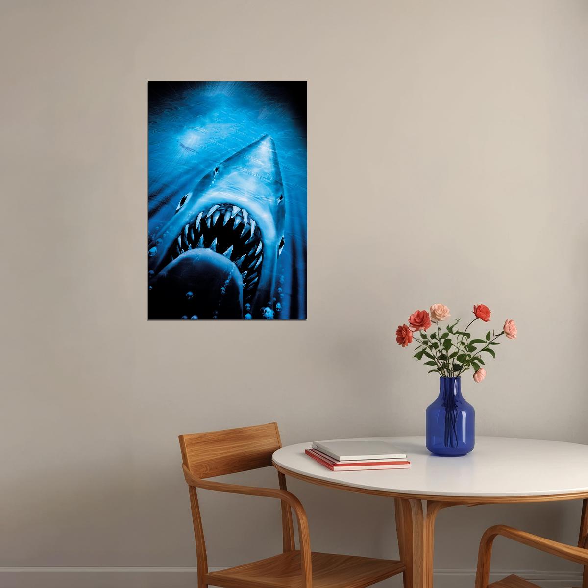 Jaws Shark Movie Poster Classic Horror Film Wall Art