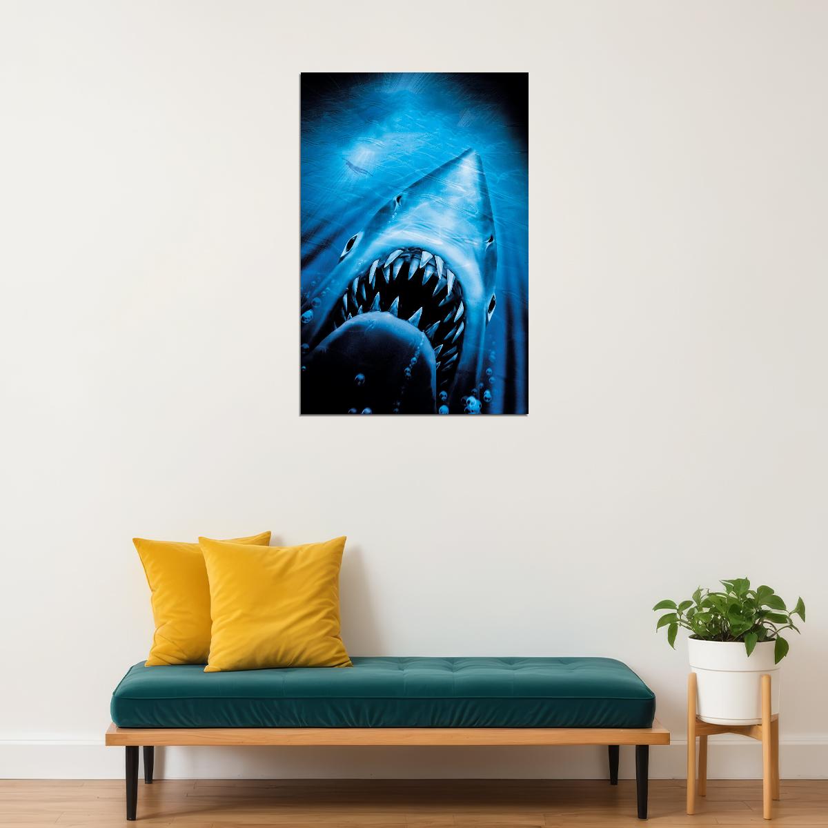 Jaws Shark Movie Poster Classic Horror Film Wall Art