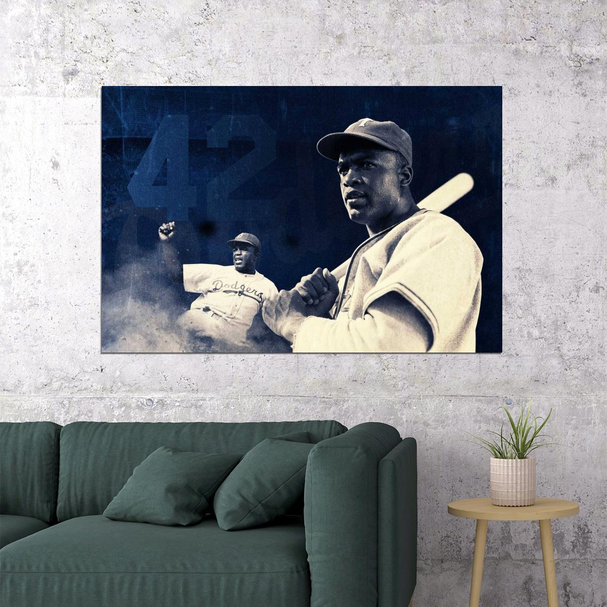 Jackie Robinson Baseball Poster Legend Player Sports Wall Art Motivational Sports Print