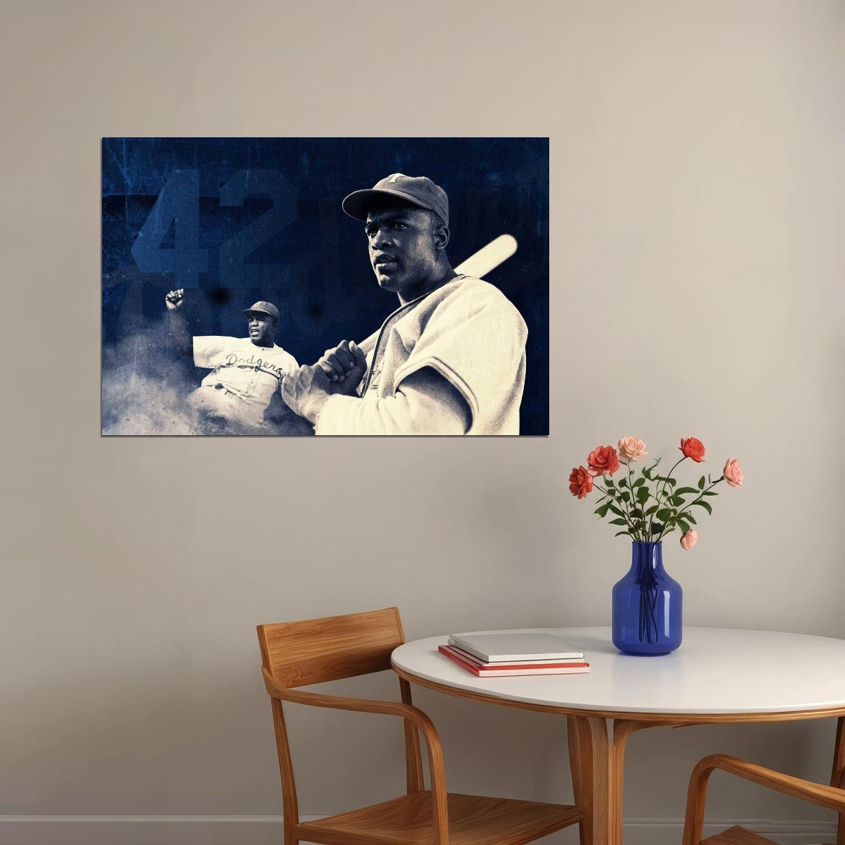 Jackie Robinson Baseball Poster Legend Player Sports Wall Art Motivational Sports Print