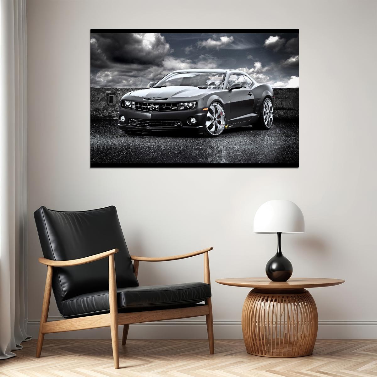 Chevrolet Camaro Poster Classic Muscle Car Wall Art Luxury Car Print