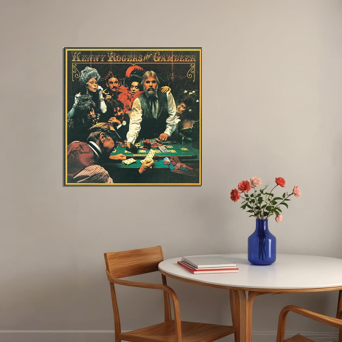 Kenny Rogers The Gambler Album Cover Art Music Poster Country Wall Print - xonomax