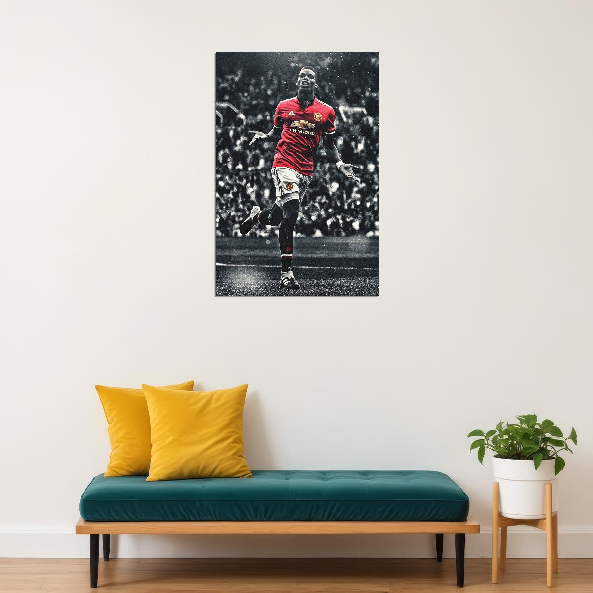 Paul Pogba Soccer Poster Famous Football Player Motivational Sports Print