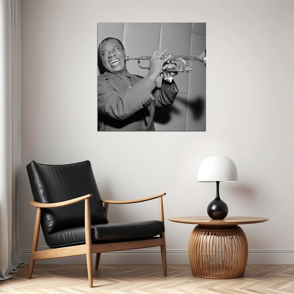Louis Armstrong Music Poster Jazz Legend Wall Print - xonomax