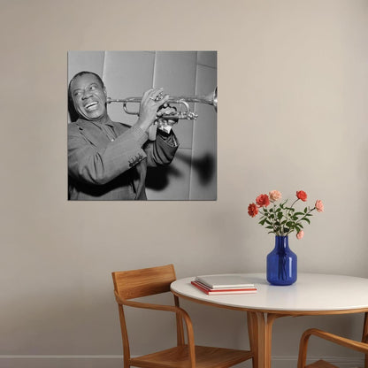 Louis Armstrong Music Poster Jazz Legend Wall Print - xonomax