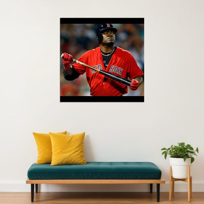 David Ortiz Big Papi Baseball Poster Mlb Legend Wall Art Boston Red Sox Sports Print