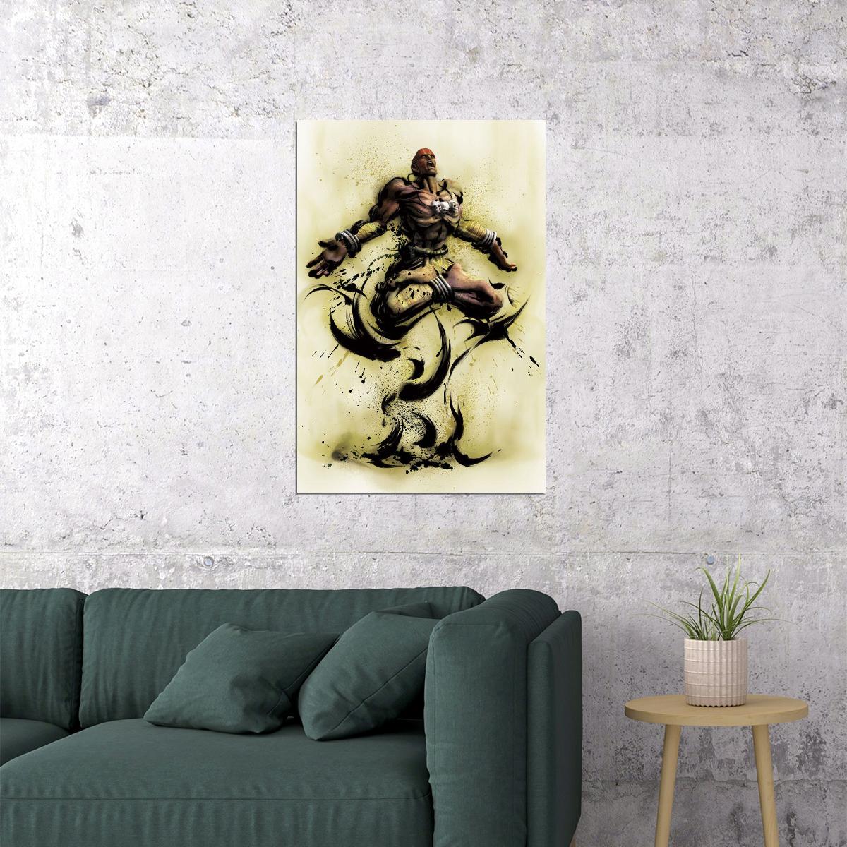 Street Fighter Dhalsim Fighting Video Game Poster Gamer Wall Art