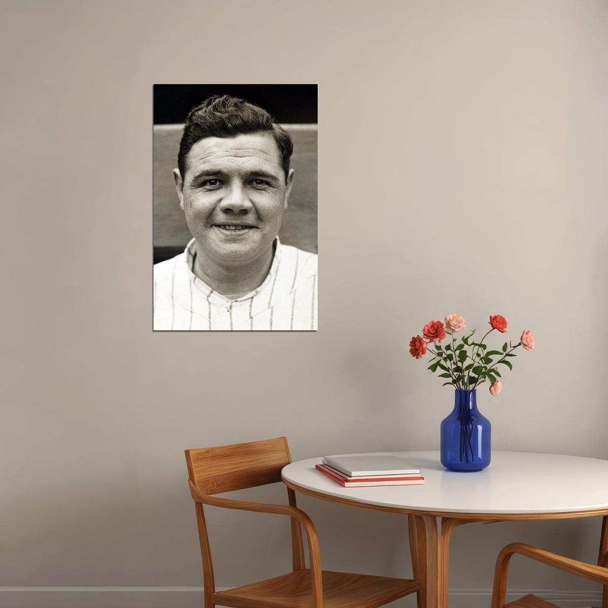 Babe Ruth Baseball Legend Poster Mlb Icon Wall Art Sports Print