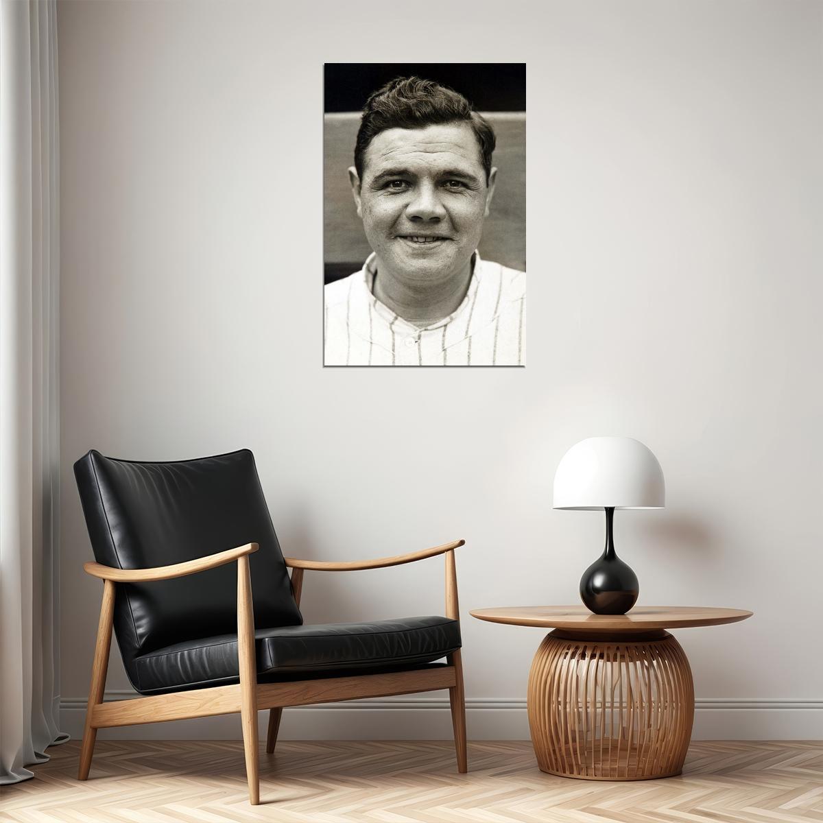 Babe Ruth Baseball Legend Poster Mlb Icon Wall Art Sports Print