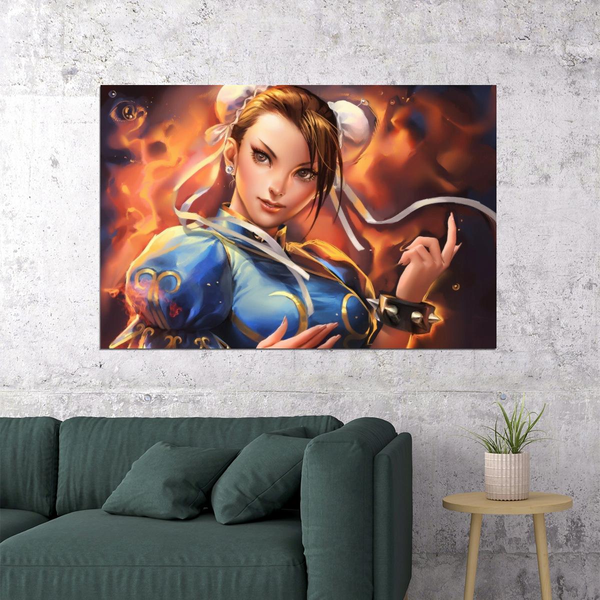 Street Fighter Chun-li Fighting Video Game Poster Gamer Wall Art