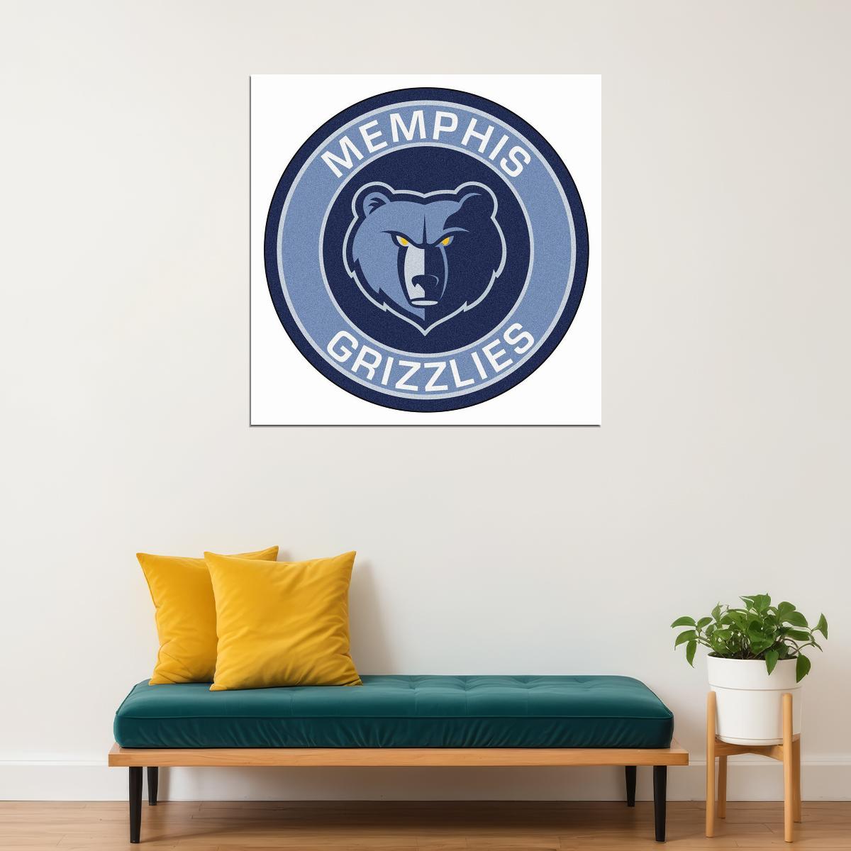 Memphis Grizzlies Logo Poster Nba Team Wall Art Basketball