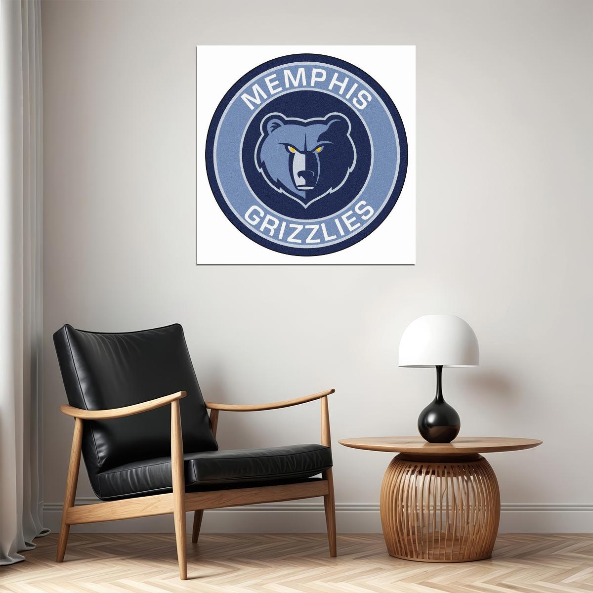 Memphis Grizzlies Logo Poster Nba Team Wall Art Basketball