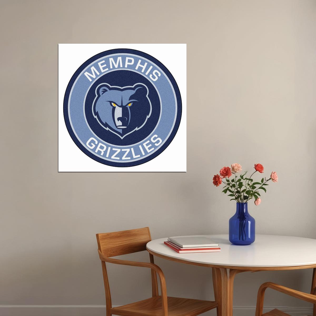 Memphis Grizzlies Logo Poster Nba Team Wall Art Basketball