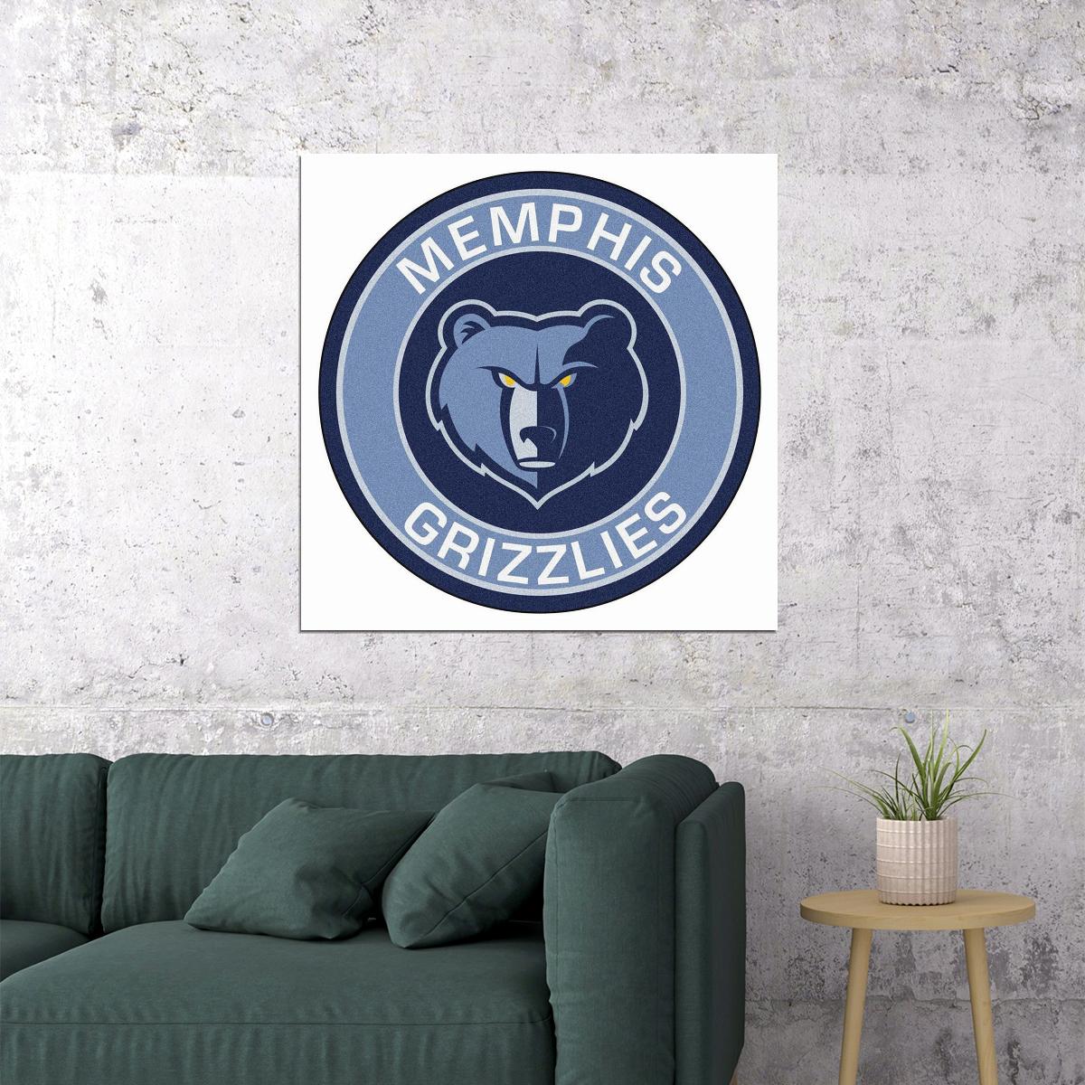 Memphis Grizzlies Logo Poster Nba Team Wall Art Basketball