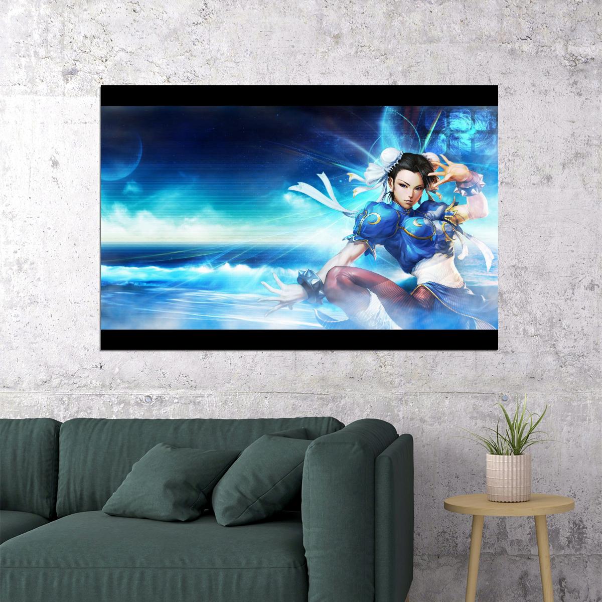 Street Fighter Chun-li Fighting Video Game Poster Gamer Wall Art