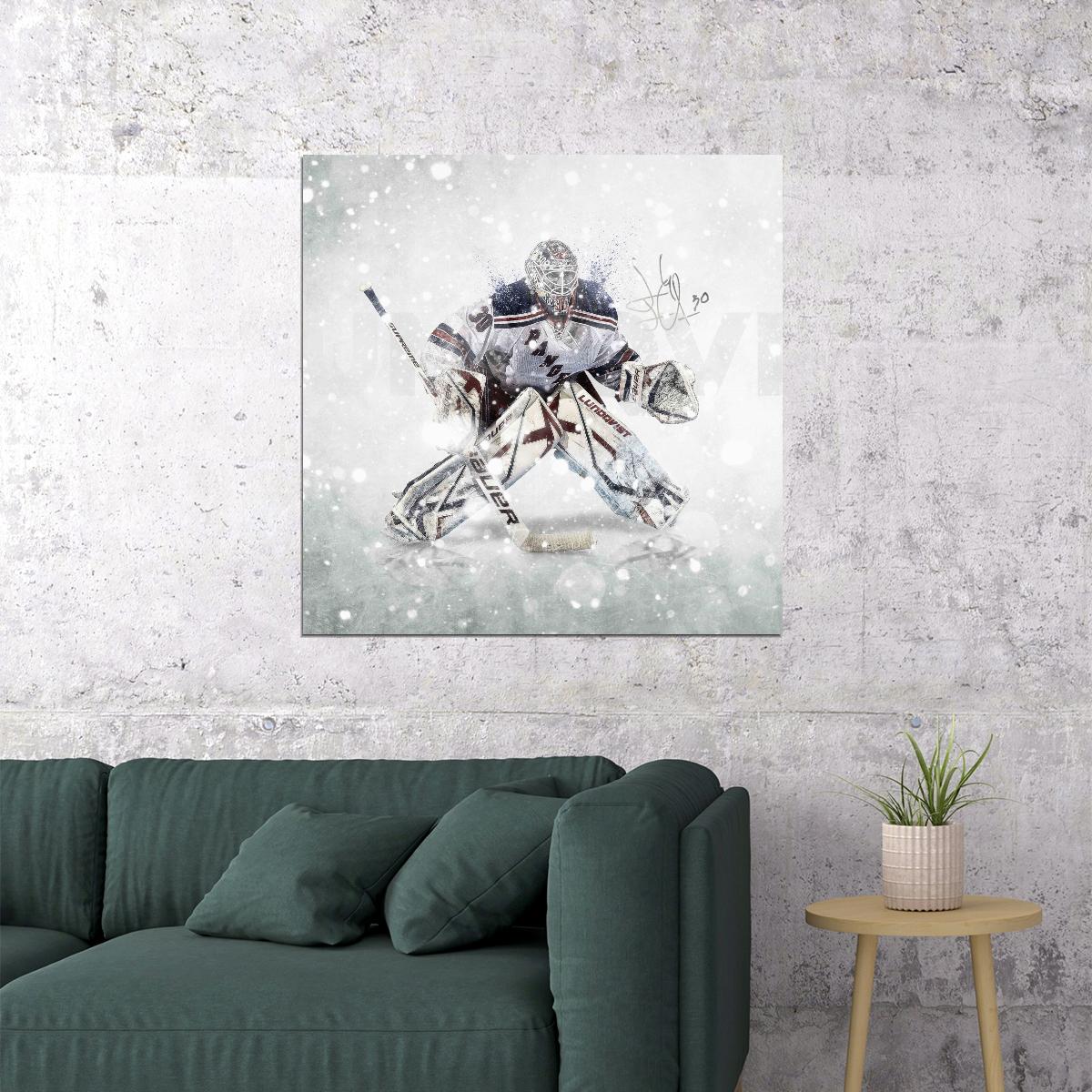 Henrik Lundqvist Nhl Hockey Poster Goalie Sports Print Wall Art