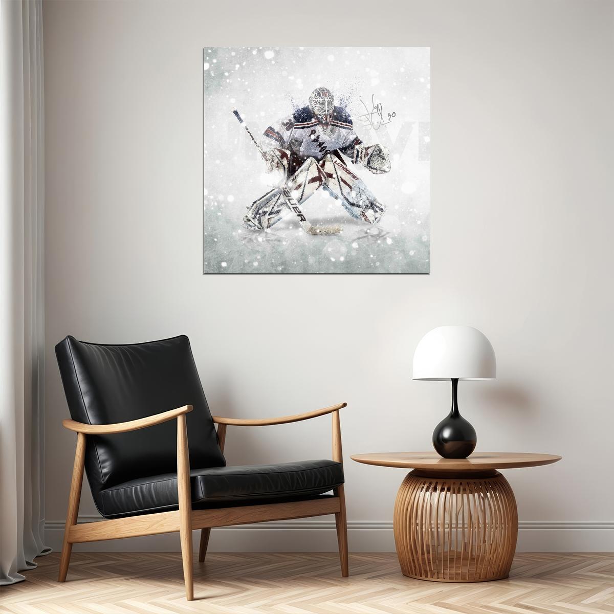 Henrik Lundqvist Nhl Hockey Poster Goalie Sports Print Wall Art