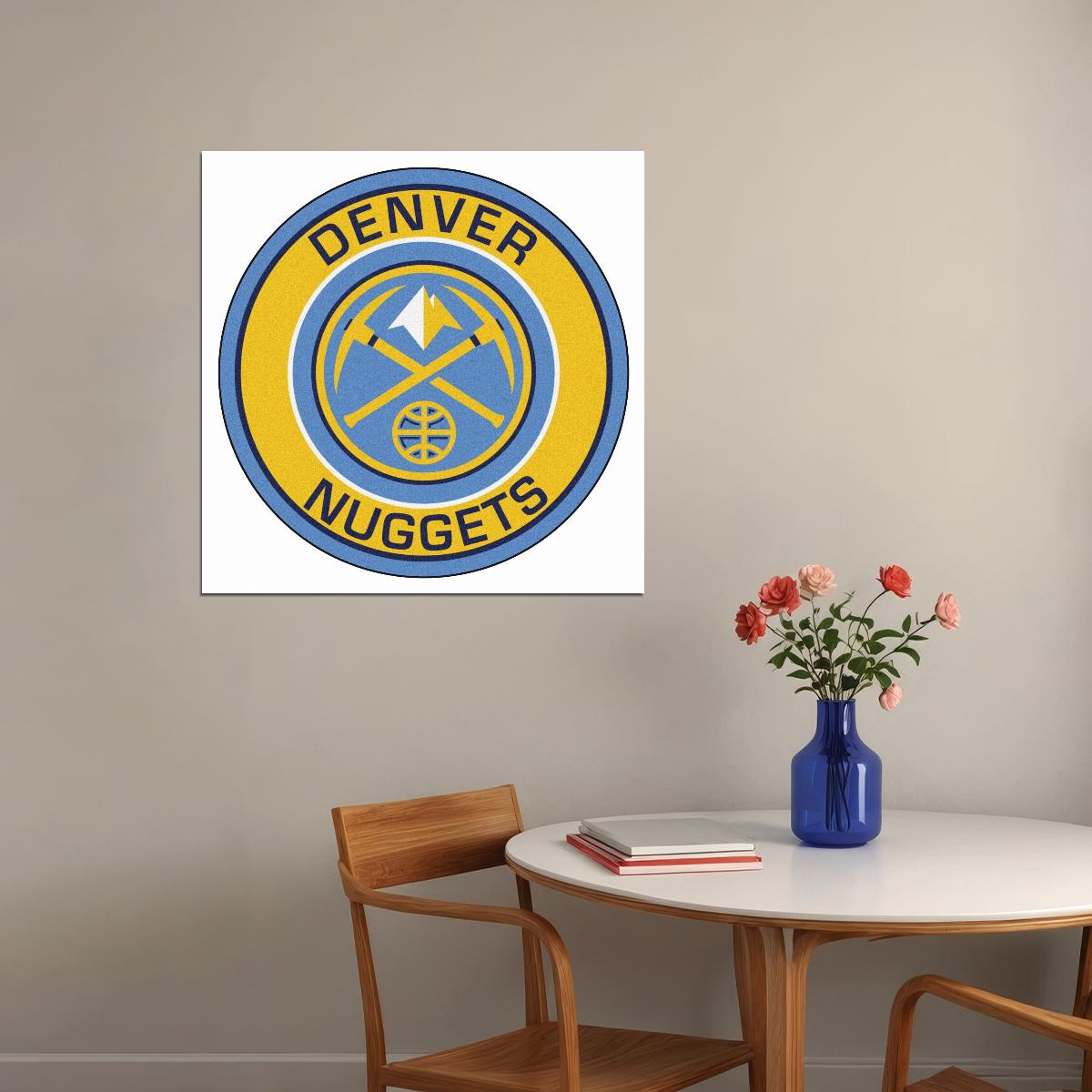 Denver Nuggets Logo Poster Nba Basketball Team Wall Art Sports Print