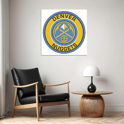 Denver Nuggets Logo Poster Nba Basketball Team Wall Art Sports Print