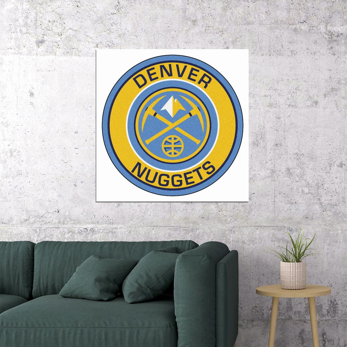 Denver Nuggets Logo Poster Nba Basketball Team Wall Art Sports Print