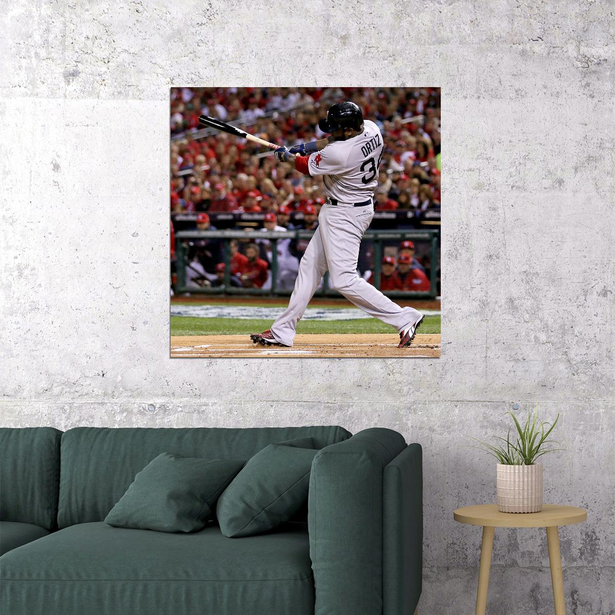 David Ortiz Big Papi Baseball Poster Mlb Legend Wall Art Boston Red Sox Sports Print