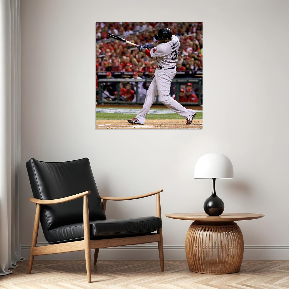 David Ortiz Big Papi Baseball Poster Mlb Legend Wall Art Boston Red Sox Sports Print