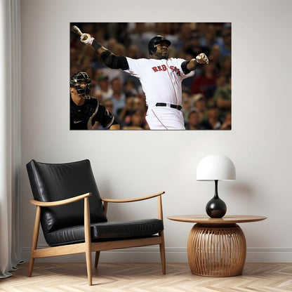 David Ortiz Big Papi Baseball Poster Mlb Legend Wall Art Boston Red Sox Sports Print