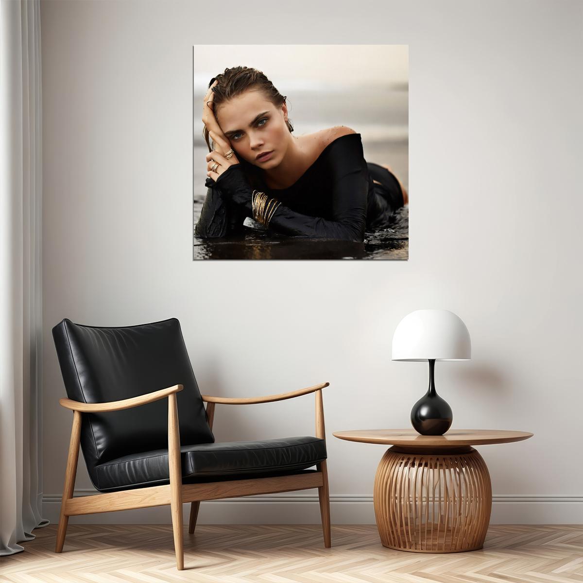 Super Model Cara Delevingne Fashion Poster Iconic Supermodel Wall Art