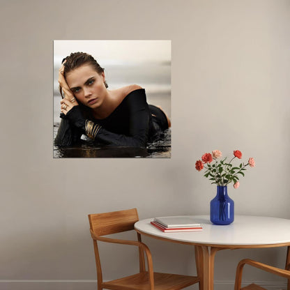 Super Model Cara Delevingne Fashion Poster Iconic Supermodel Wall Art