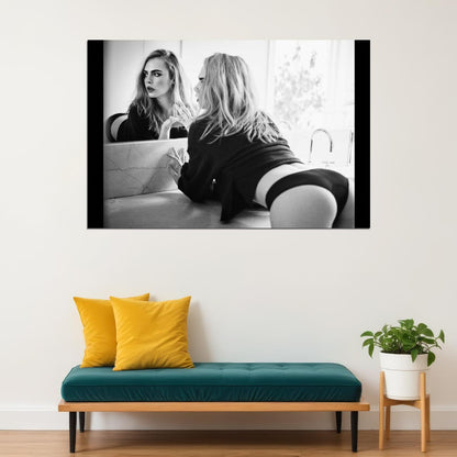 Sexy Model Cara Delevingne Supermodel Poster Stunning Fashion Icon Wall Print