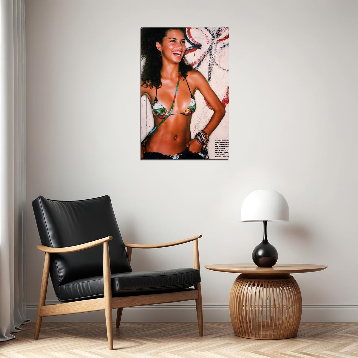 Adriana Lima 90s Supermodel Poster Fashion Wall Art Vintage Model Print