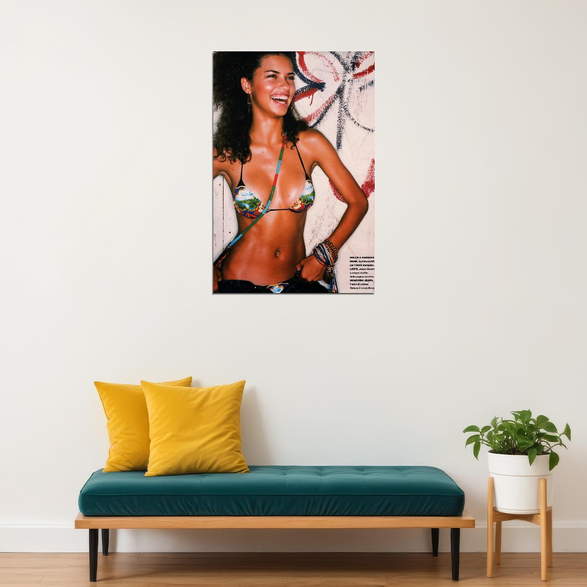 Adriana Lima 90s Supermodel Poster Fashion Wall Art Vintage Model Print