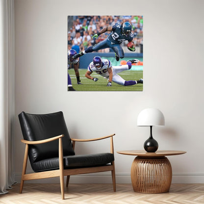 Seattle Seahawks Beast Mode Marshawn Lynch Nfl Poster Famous Running Back Motivational Sports Print