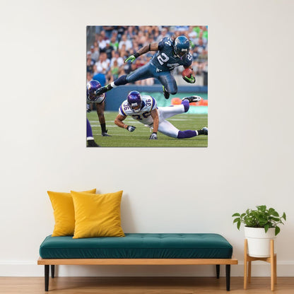 Seattle Seahawks Beast Mode Marshawn Lynch Nfl Poster Famous Running Back Motivational Sports Print