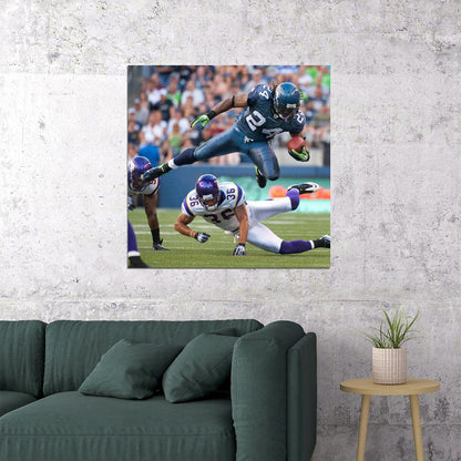 Seattle Seahawks Beast Mode Marshawn Lynch Nfl Poster Famous Running Back Motivational Sports Print