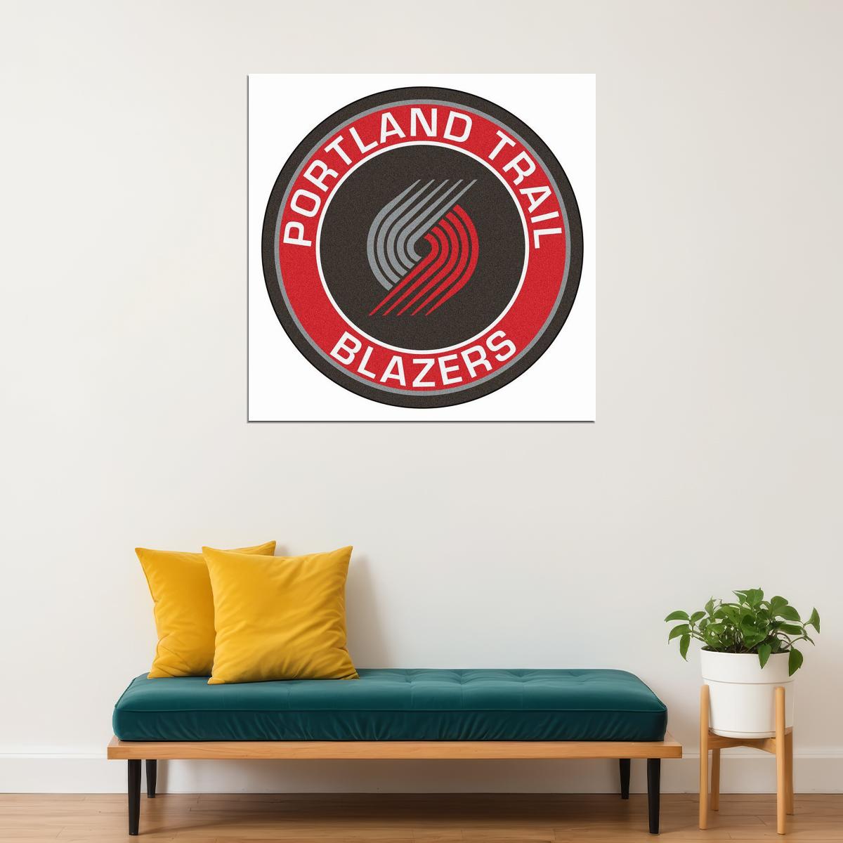 Portland Trail Blazers Logo Poster Nba Basketball Team Wall Art