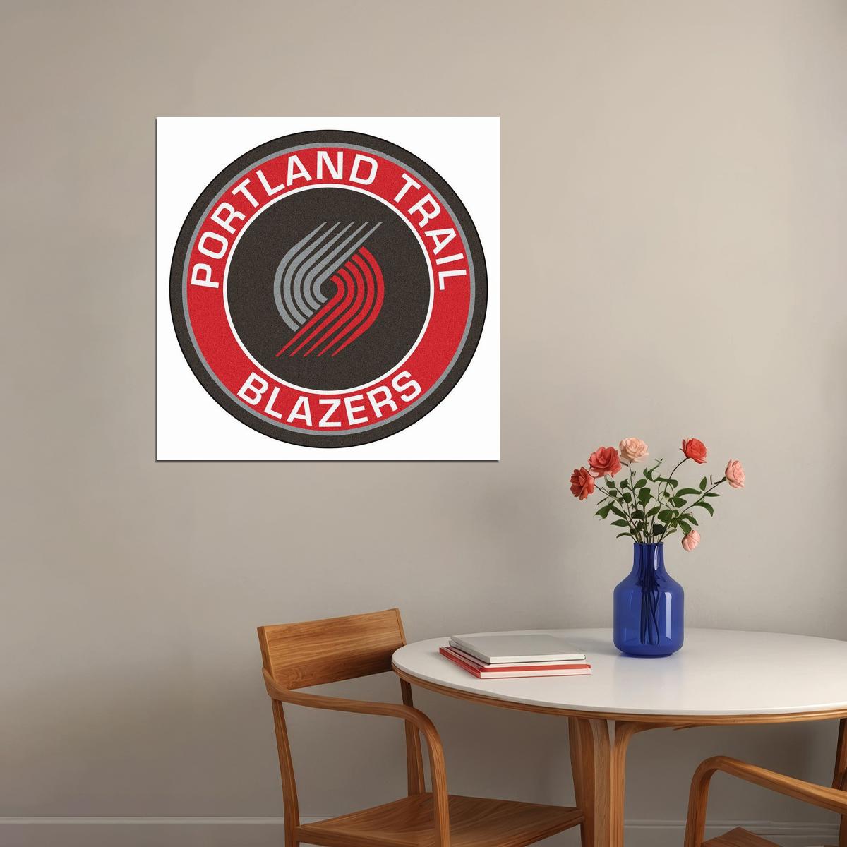 Portland Trail Blazers Logo Poster Nba Basketball Team Wall Art